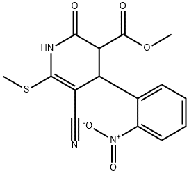 methyl 5-cyano-6-(methylthio)-4-(2-nitrophenyl)-2-oxo-1,2,3,4-tetrahydropyridine-3-carboxylate Structural