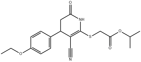 isopropyl 2-((3-cyano-4-(4-ethoxyphenyl)-6-oxo-1,4,5,6-tetrahydropyridin-2-yl)thio)acetate Structural