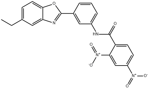 N-[3-(5-ethyl-1,3-benzoxazol-2-yl)phenyl]-2,4-dinitrobenzamide Structural