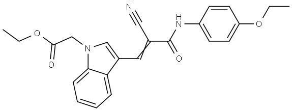 ethyl 2-[3-[(E)-2-cyano-3-(4-ethoxyanilino)-3-oxoprop-1-enyl]indol-1-yl]acetate Structural