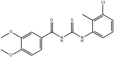 N-[(3-chloro-2-methylphenyl)carbamothioyl]-3,4-dimethoxybenzamide Structural