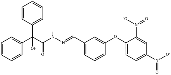 N'-{(E)-[3-(2,4-dinitrophenoxy)phenyl]methylidene}-2-hydroxy-2,2-diphenylacetohydrazide Structural