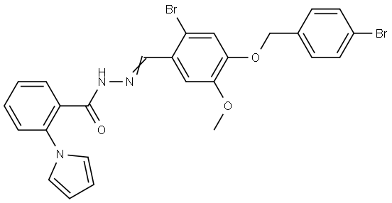 N'-[(E)-{2-bromo-4-[(4-bromobenzyl)oxy]-5-methoxyphenyl}methylidene]-2-(1H-pyrrol-1-yl)benzohydrazide Structural