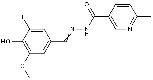 N'-[(Z)-(4-hydroxy-3-iodo-5-methoxyphenyl)methylidene]-6-methylpyridine-3-carbohydrazide Structural