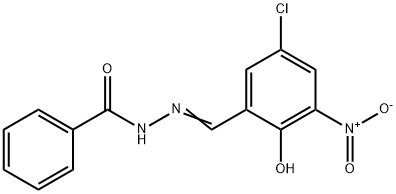 N'-[(E)-(5-chloro-2-hydroxy-3-nitrophenyl)methylidene]benzohydrazide Structural