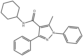 N-cyclohexyl-5-methyl-1,3-diphenyl-1H-pyrazole-4-carboxamide Structural
