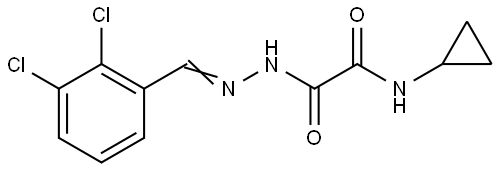 N-cyclopropyl-2-[(2E)-2-(2,3-dichlorobenzylidene)hydrazinyl]-2-oxoacetamide Structural