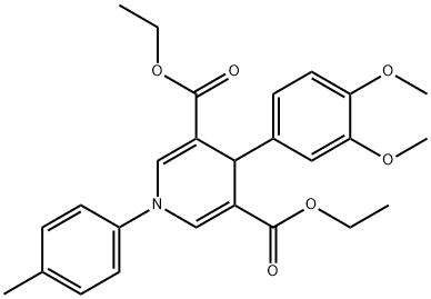 diethyl 4-(3,4-dimethoxyphenyl)-1-(4-methylphenyl)-1,4-dihydropyridine-3,5-dicarboxylate Structural