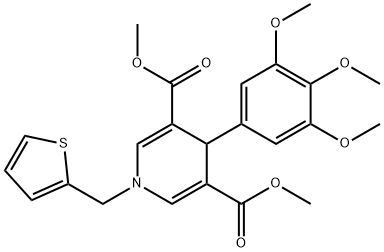 dimethyl 1-(thiophen-2-ylmethyl)-4-(3,4,5-trimethoxyphenyl)-1,4-dihydropyridine-3,5-dicarboxylate Structural