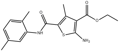 ethyl 2-amino-5-[(2,5-dimethylphenyl)carbamoyl]-4-methylthiophene-3-carboxylate Structural