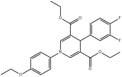 diethyl 4-(3,4-difluorophenyl)-1-(4-ethoxyphenyl)-1,4-dihydropyridine-3,5-dicarboxylate Structural