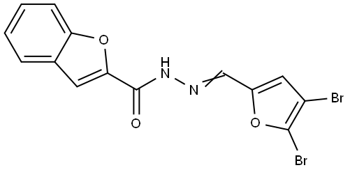 N-[(E)-(4,5-dibromofuran-2-yl)methylideneamino]-1-benzofuran-2-carboxamide Structural