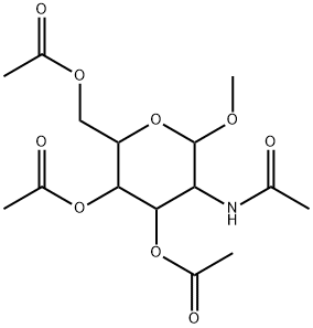 Acetic acid 3-acetoxy-2-acetoxymethyl-5-acetylamino-6-methoxy-tetrahydro-pyran-4-yl ester Structural