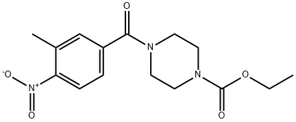 ethyl 4-[(3-methyl-4-nitrophenyl)carbonyl]piperazine-1-carboxylate Structural