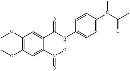 N-{4-[acetyl(methyl)amino]phenyl}-4,5-dimethoxy-2-nitrobenzamide Structural