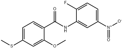 N-(2-fluoro-5-nitrophenyl)-2-methoxy-4-(methylsulfanyl)benzamide Structural