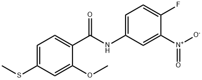 N-(4-fluoro-3-nitrophenyl)-2-methoxy-4-(methylsulfanyl)benzamide Structural