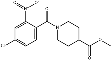 methyl 1-[(4-chloro-2-nitrophenyl)carbonyl]piperidine-4-carboxylate Structural