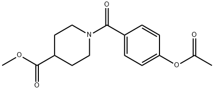 methyl 1-{[4-(acetyloxy)phenyl]carbonyl}piperidine-4-carboxylate Structural