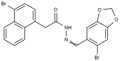N'-[(E)-(6-bromo-1,3-benzodioxol-5-yl)methylidene]-2-(4-bromonaphthalen-1-yl)acetohydrazide Structural