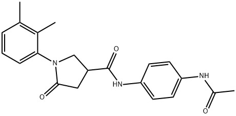 N-[4-(acetylamino)phenyl]-1-(2,3-dimethylphenyl)-5-oxopyrrolidine-3-carboxamide Structural