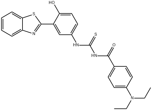 N-((3-(benzo[d]thiazol-2-yl)-4-hydroxyphenyl)carbamothioyl)-4-(diethylamino)benzamide Structural