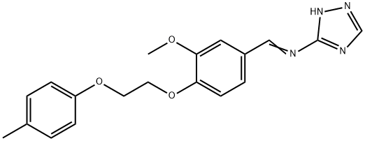 N-[(E)-{3-methoxy-4-[2-(4-methylphenoxy)ethoxy]phenyl}methylidene]-4H-1,2,4-triazol-3-amine Structural