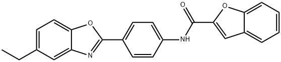 N-[4-(5-ethyl-1,3-benzoxazol-2-yl)phenyl]-1-benzofuran-2-carboxamide Structural