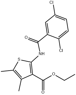 ethyl 2-(2,5-dichlorobenzamido)-4,5-dimethylthiophene-3-carboxylate Structural