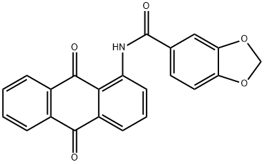 N-(9,10-dioxoanthracen-1-yl)-1,3-benzodioxole-5-carboxamide Structural