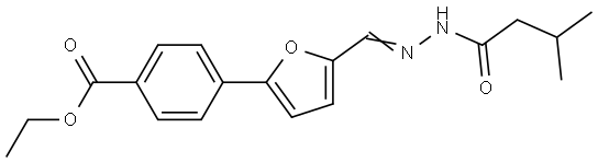 ethyl 4-(5-{(E)-[2-(3-methylbutanoyl)hydrazinylidene]methyl}furan-2-yl)benzoate Structural