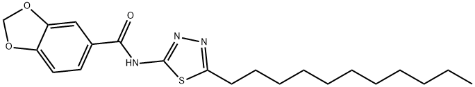 N-(5-undecyl-1,3,4-thiadiazol-2-yl)-1,3-benzodioxole-5-carboxamide Structural