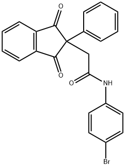 N-(4-bromophenyl)-2-(1,3-dioxo-2-phenyl-2,3-dihydro-1H-inden-2-yl)acetamide Structural