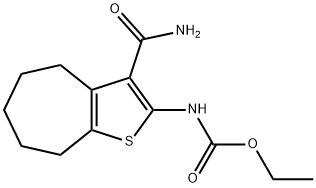 ethyl N-(3-carbamoyl-5,6,7,8-tetrahydro-4H-cyclohepta[b]thiophen-2-yl)carbamate Structural