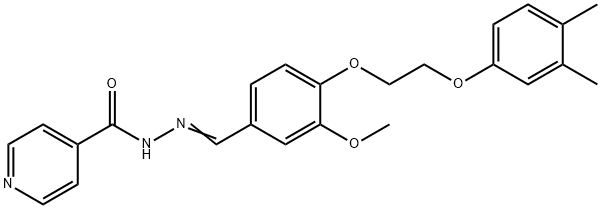 N'-[(E)-{4-[2-(3,4-dimethylphenoxy)ethoxy]-3-methoxyphenyl}methylidene]pyridine-4-carbohydrazide Structural