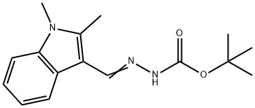 tert-butyl (2E)-2-[(1,2-dimethyl-1H-indol-3-yl)methylidene]hydrazinecarboxylate Structural