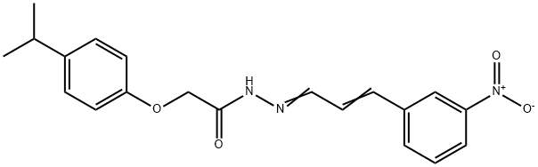 N'-[(1E,2E)-3-(3-nitrophenyl)prop-2-en-1-ylidene]-2-[4-(propan-2-yl)phenoxy]acetohydrazide Structural