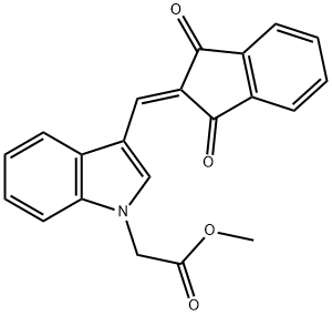 methyl {3-[(1,3-dioxo-1,3-dihydro-2H-inden-2-ylidene)methyl]-1H-indol-1-yl}acetate Structural