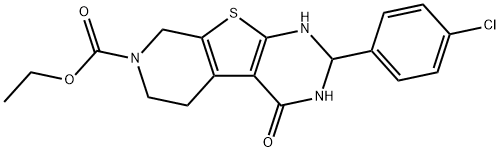 ethyl 2-(4-chlorophenyl)-4-oxo-1,3,4,5,6,8-hexahydropyrido[4',3':4,5]thieno[2,3-d]pyrimidine-7(2H)-carboxylate Structural