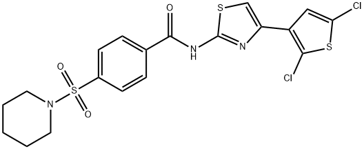 N-(4-(2,5-dichlorothiophen-3-yl)thiazol-2-yl)-4-(piperidin-1-ylsulfonyl)benzamide Structural