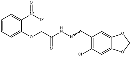 N'-[(E)-(6-chloro-1,3-benzodioxol-5-yl)methylidene]-2-(2-nitrophenoxy)acetohydrazide Structural