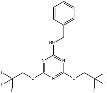 N-benzyl-4,6-bis(2,2,2-trifluoroethoxy)-1,3,5-triazin-2-amine Structural