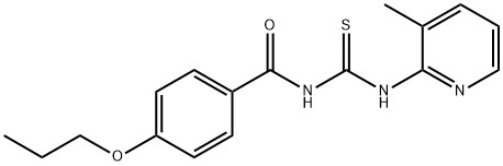 N-[(3-methylpyridin-2-yl)carbamothioyl]-4-propoxybenzamide Structural