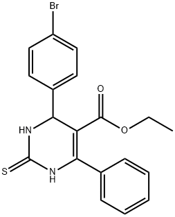 ethyl 6-(4-bromophenyl)-4-phenyl-2-sulfanyl-1,6-dihydropyrimidine-5-carboxylate Structural
