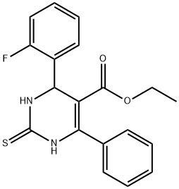 ethyl 4-(2-fluorophenyl)-6-phenyl-2-thioxo-1,2,3,4-tetrahydropyrimidine-5-carboxylate Structural