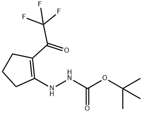 tert-butyl 2-[2-(trifluoroacetyl)cyclopent-1-en-1-yl]hydrazinecarboxylate Structural