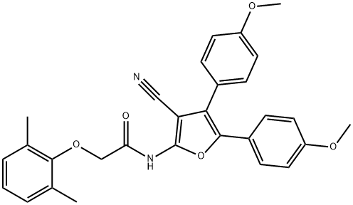 N-[3-cyano-4,5-bis(4-methoxyphenyl)furan-2-yl]-2-(2,6-dimethylphenoxy)acetamide Structural