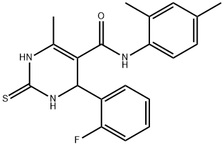 N-(2,4-dimethylphenyl)-4-(2-fluorophenyl)-6-methyl-2-thioxo-1,2,3,4-tetrahydropyrimidine-5-carboxamide Structural