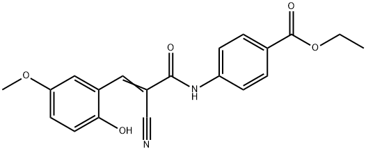 ethyl (E)-4-(2-cyano-3-(2-hydroxy-5-methoxyphenyl)acrylamido)benzoate Structural