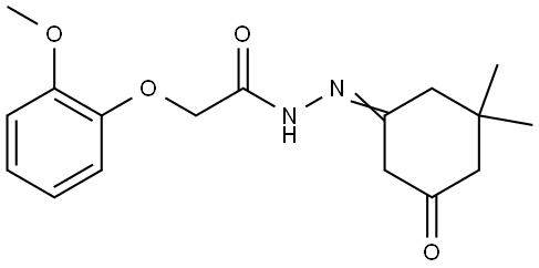 N'-[(1E)-3,3-dimethyl-5-oxocyclohexylidene]-2-(2-methoxyphenoxy)acetohydrazide Structural